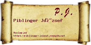 Piblinger József névjegykártya